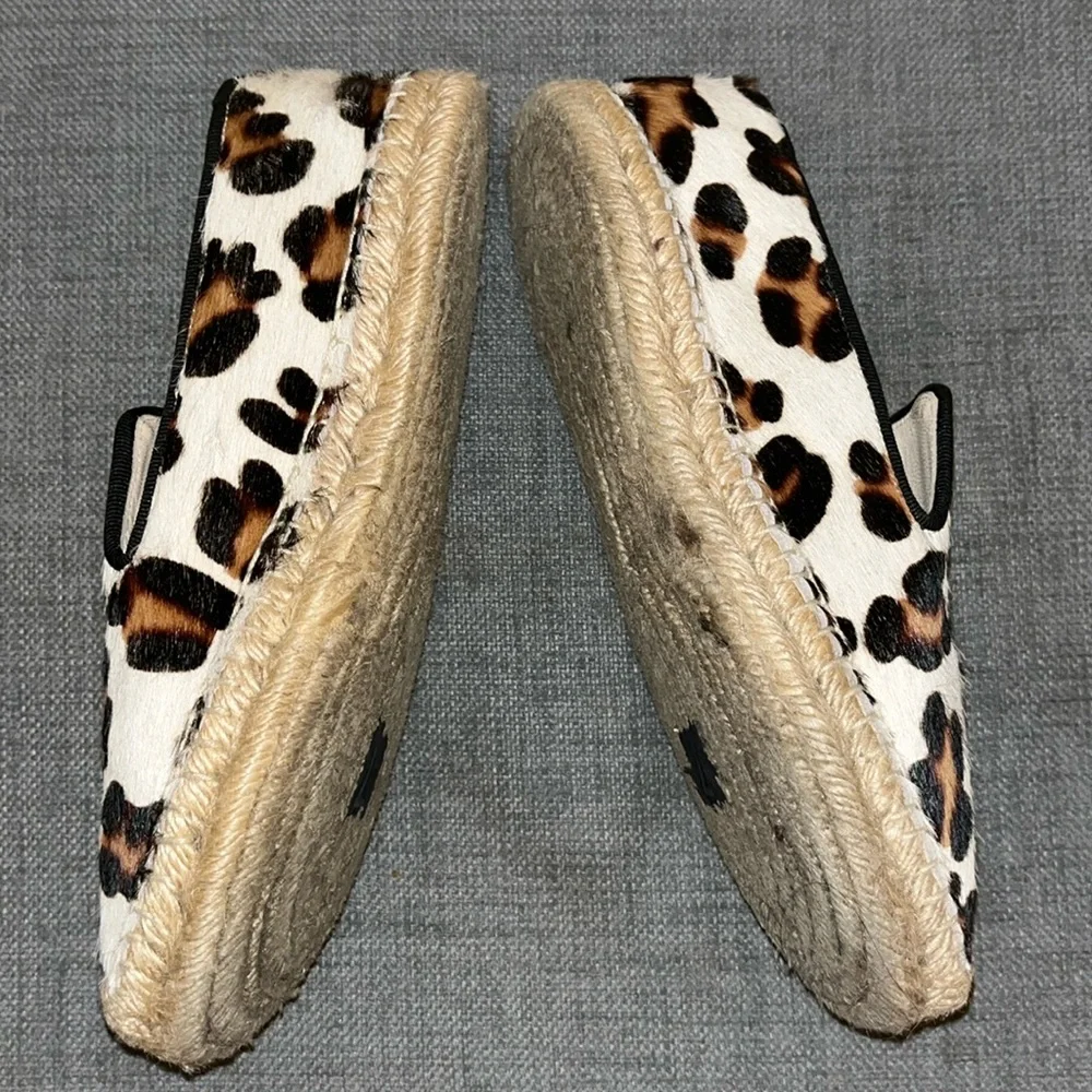 Sz 7 Elyse Walker Los Angeles White Leopard Calfhair Dee Espadrilles 37